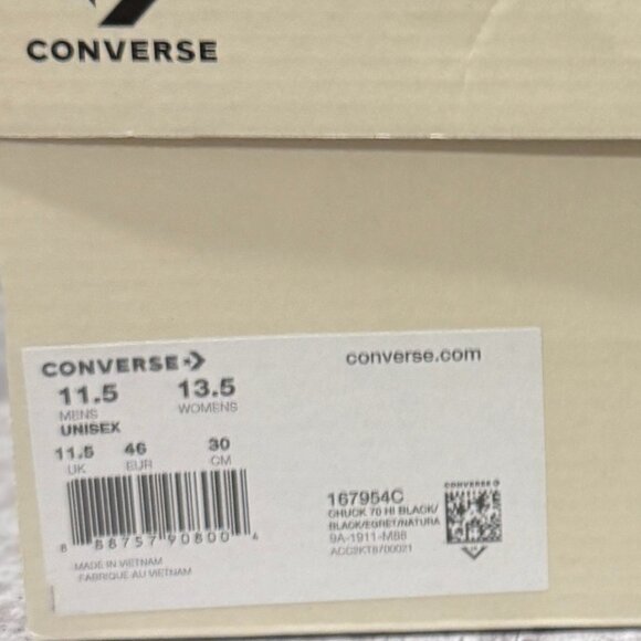 🔥 RARE Authentic Converse Chuck Taylor 70 Hi Fear of God Black Natural - Picture 8 of 12